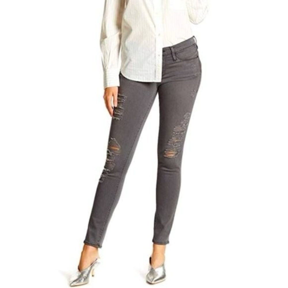FRAME Denim Le Skinny de Jeanne in Grey Shred